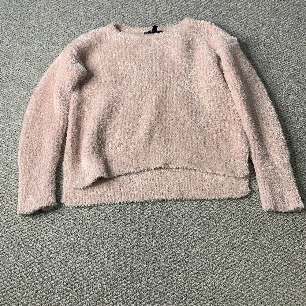 Ellen Tracy Womens Sweater Size Large Pink Long Sleeves Cozy Pullover Crew Neck